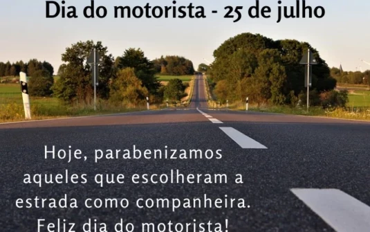 O <strong>Dia do Motorista</strong> é comemorado anualmente em <strong>25 de julho</strong>. 